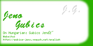 jeno gubics business card